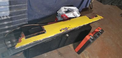 Vanha takahelma lähti metallikierrätykseen ku tullu muinoin silputtua pilalle
